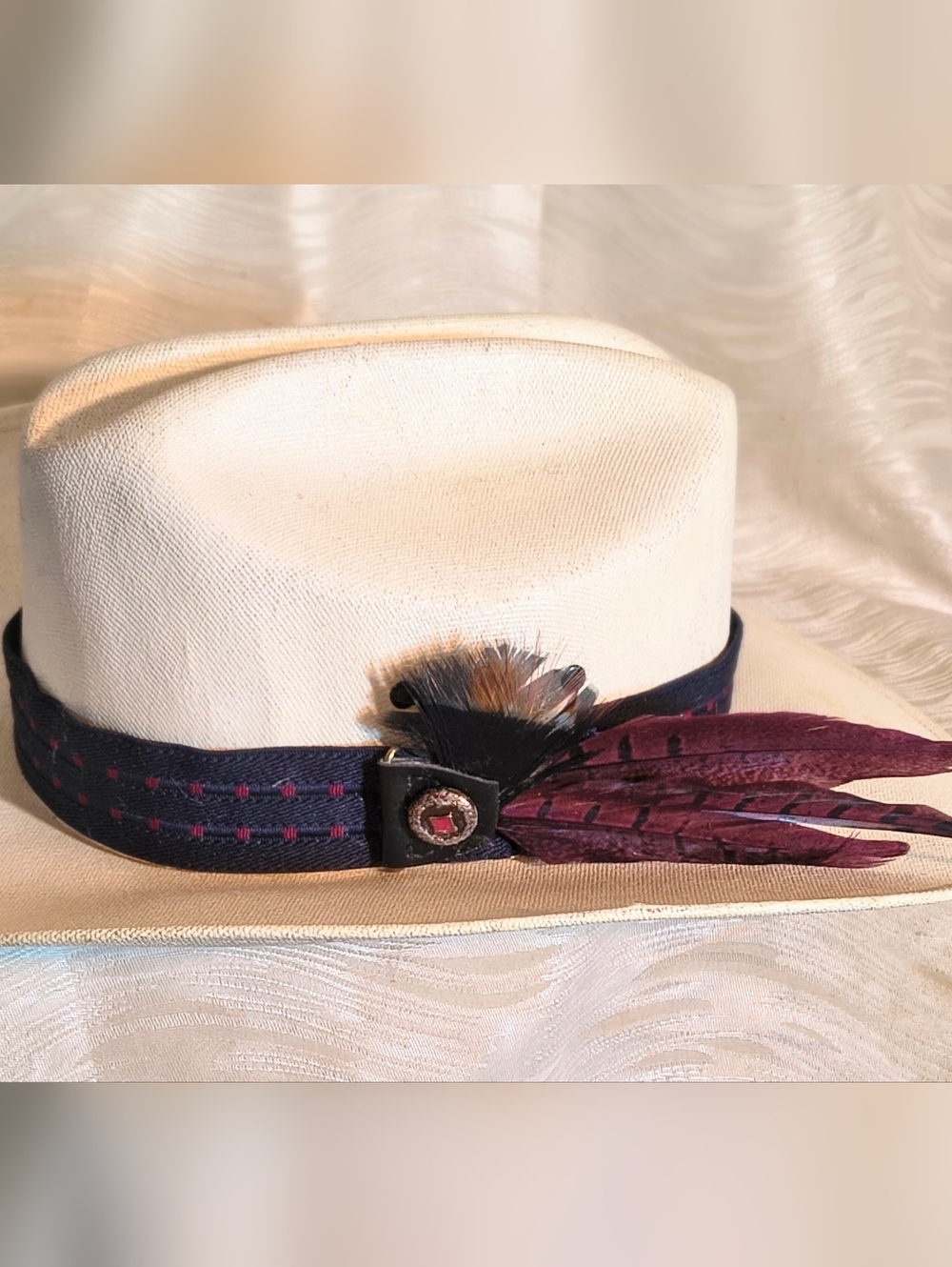 NWT Hat Band Southwestern Blue & Red Adjustable, The Peach of Las Vegas USA